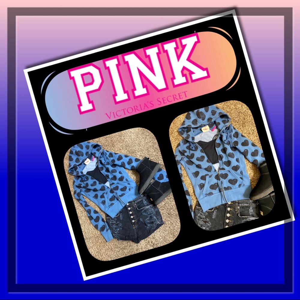 💙🖤💙 PINK 💙🖤💙 Brand Full Zip Hoodie